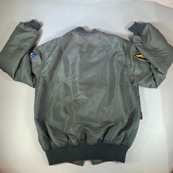 Space gear top gun nasa tomcat f-14 Bomber Jacket usaf vintage USA aviator - Picture 11 of 12